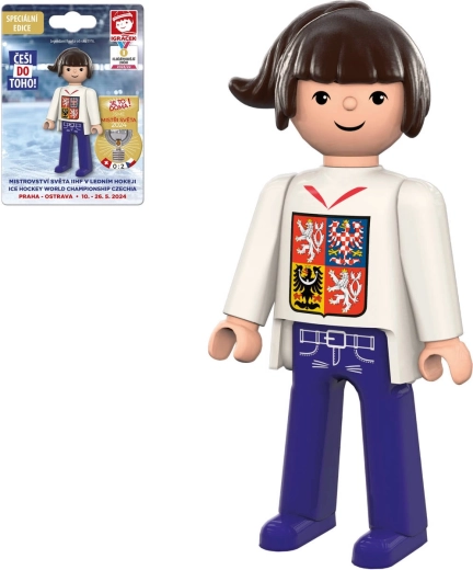EFKO Igráček Hockey-WM 2024 Fanfigur – Figur im weißen Trikot
