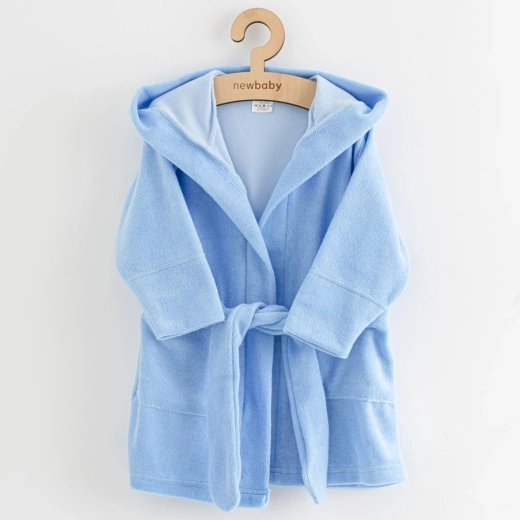 Kinder-Frottee-Bademantel mit Kapuze New Baby, blau, Gr. 104/110
