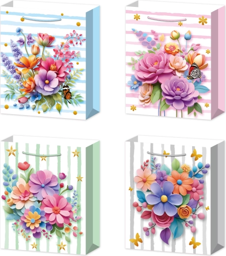 Geschenktasche S mit Blumenstrauß