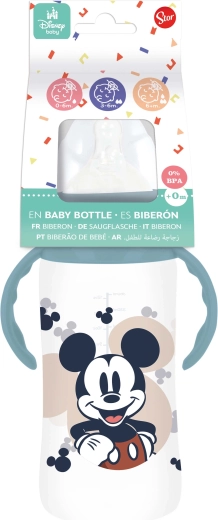 Babyflasche mit Griffen MICKEY 360 ml mit Antikolik-System
