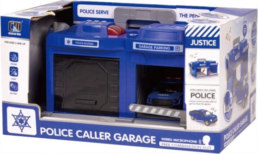 Polizeispiel-Set – Garage mit Licht- und Soundeffekten