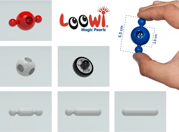 LOOWI Konstruktionsset – Starter-Set mit 40 Teilen im transparenten Schraubbecher