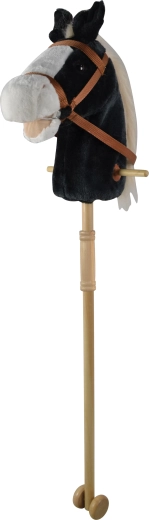 Schwarzes Steckenpferd mit Geräuschen, 95 cm