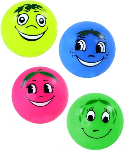 Springender Gummiball Smiley Obst mit Licht 5,2 cm - 1 Stück