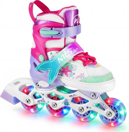 Kinder-Inlineskates 4-in-1 mit LED-Rollen NILS Fun Mazzy – S (31–34)