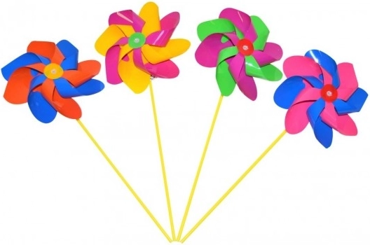 Bunter Plastik-Windrad 20 cm