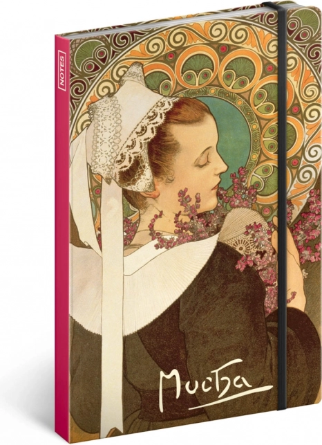 Notizbuch Alfons Mucha – Heidekraut, unliniert, 13 × 21 cm