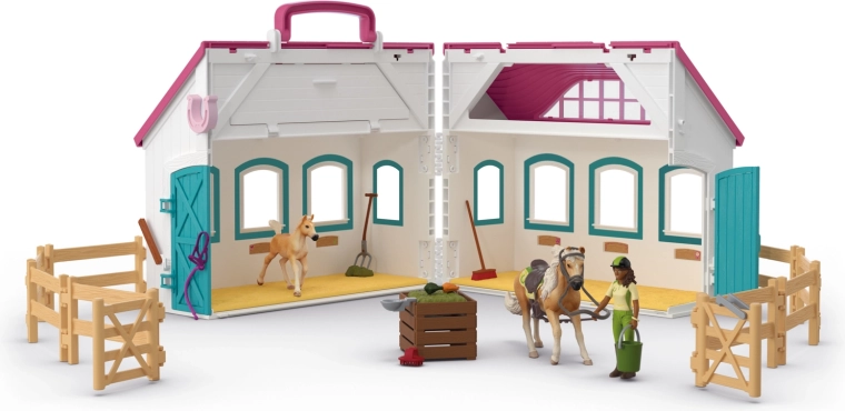 Schleich Horse Club aufklappbarer Stall am Little-Horseshoe-See