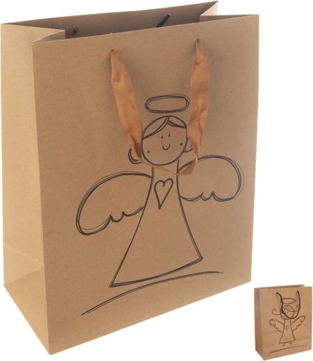 Geschenkpapiertasche Engel 26 × 12 × 32 cm Mix