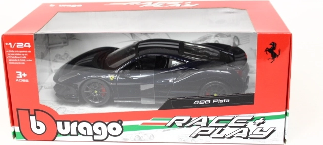 Bburago Ferrari 488 Pista blau mit silbernen Streifen 1:24