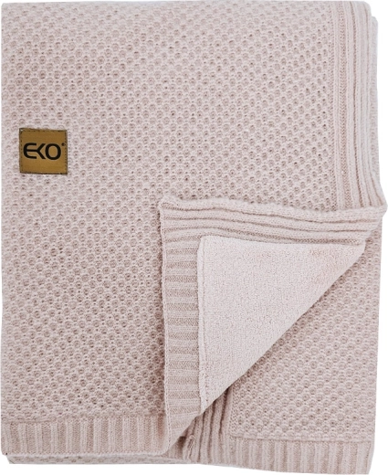 EKO gestrickte Babydecke mit Futter rose pink 100 × 80 cm