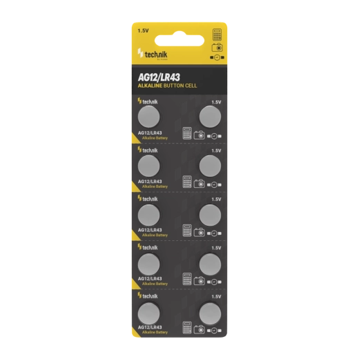 Alkaline-Knopfzelle Technik Platinum AG12 / LR43 1,5 V, Packung 10 Stk.