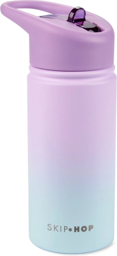 Skip Hop Edelstahlflasche mit Strohhalm Wander Ombré Lila 450 ml