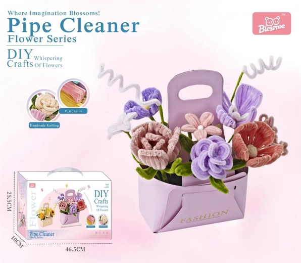 Kreatives DIY-Set zum Basteln eines Blumenstraußes für Kinder
