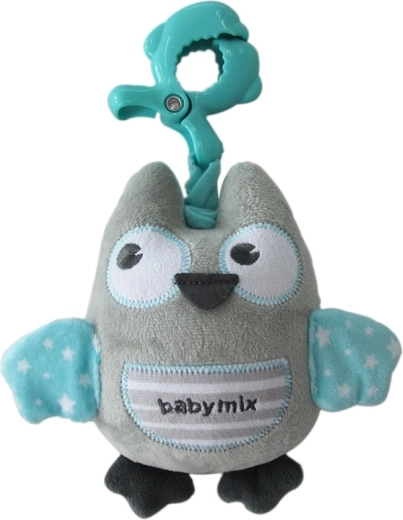Spieluhr-Plüschtier mit Clip Baby Mix Eule in Mint