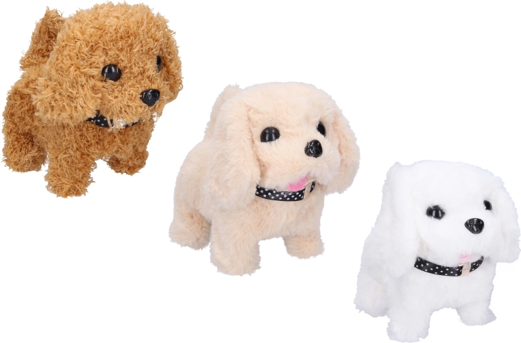 Gehender Plüschhund mit Geräuschen 16 cm