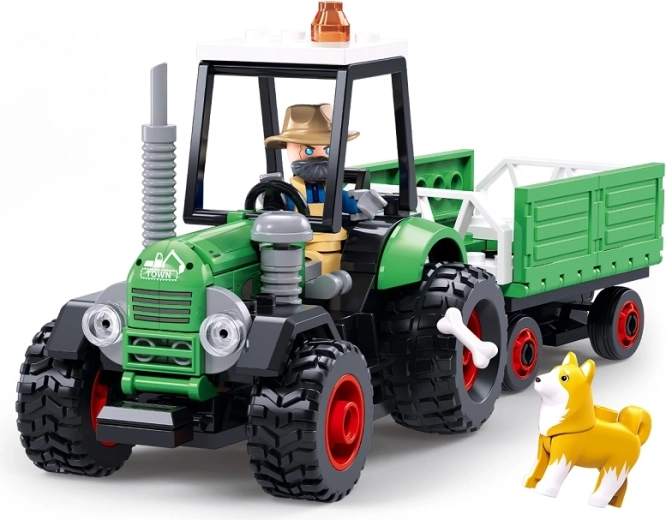 Sluban Metropolis Traktor mit Anhänger
