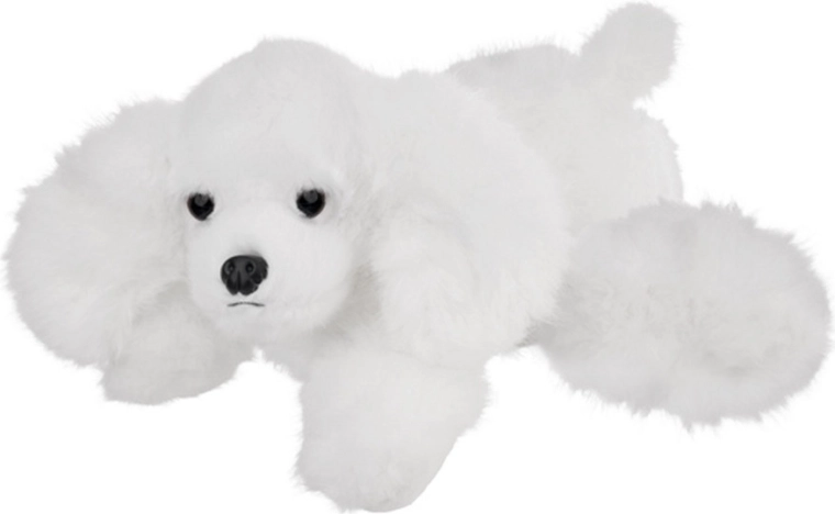 Plüschiger weißer Hund 28 cm
