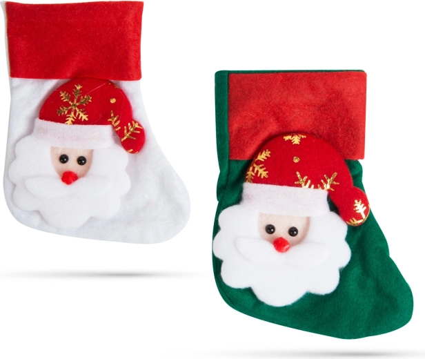 Weihnachtliche Besteckdekoration in Form einer Nikolausstiefel, 2 Stück