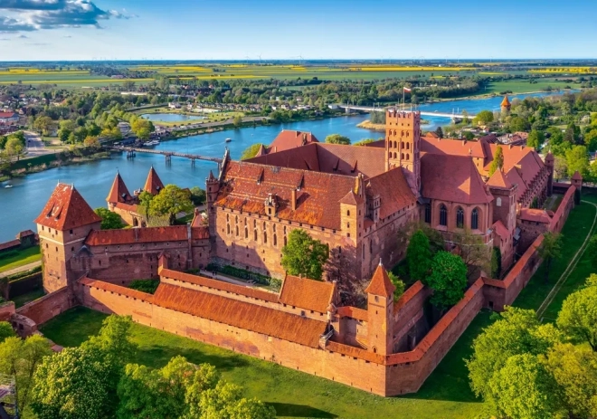 Puzzle 500 Teile - Blick auf die Burg Malbork, Polen