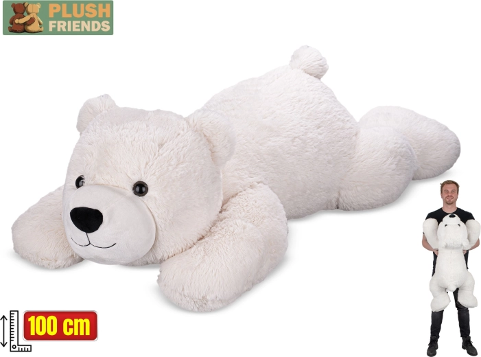 Plüsch-Eisbär Plush Friends 100 cm – liegender kuscheliger Freund