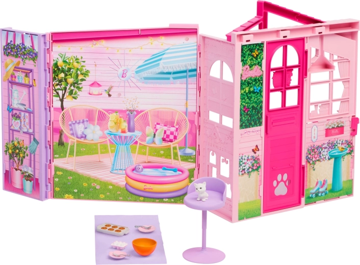 Mattel Barbie Dreamland Wochenend-Klapphaus für Puppen mit Zubehör