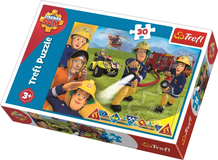 Puzzle 30 Teile - Feuerwehrmann Sam, Bereit zu helfen