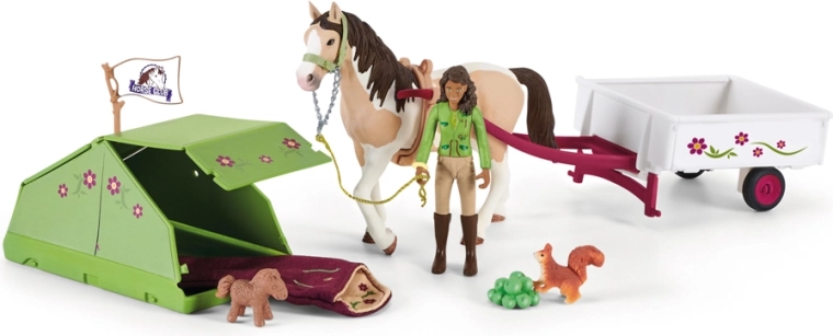 Schleich Horse Club Sarah mit Pinto-Stute – Camping-Set