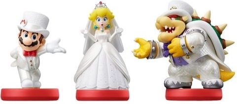 Amiibo Figuren Super Mario – Hochzeits‑Set Mario, Peach und Bowser (3 Stk)