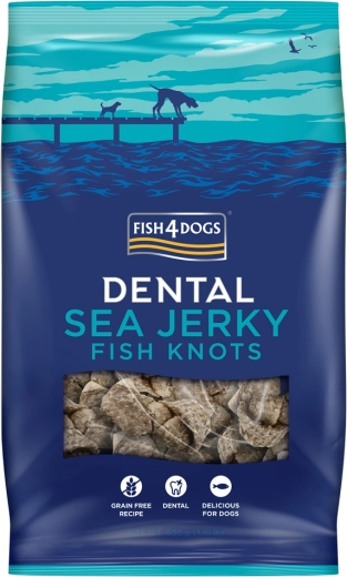 Fish4Dogs Dental-Leckerlis für Hunde aus Meeresfisch – Knoten 500 g