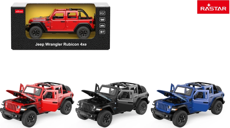Automodell Jeep Wrangler Rubicon 1:32 Rastar rot