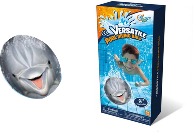 Aufblasbarer Wasserball mit Delfinmotiv 23 cm