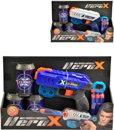 Schaumpistole Hero-X mit Saugnapf-Darts und Zielen