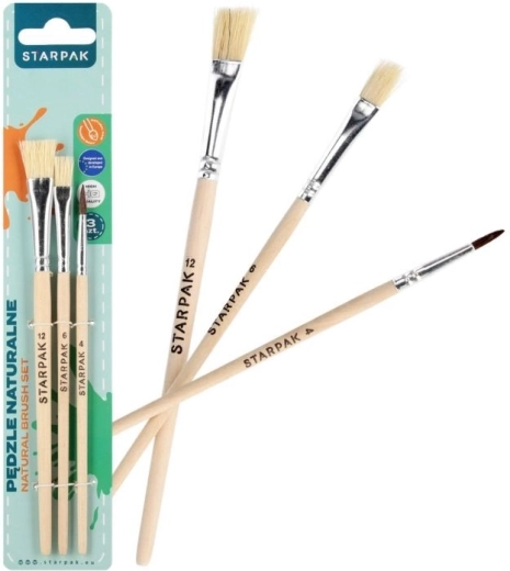 Set natürlicher Pinsel 3 Stk.