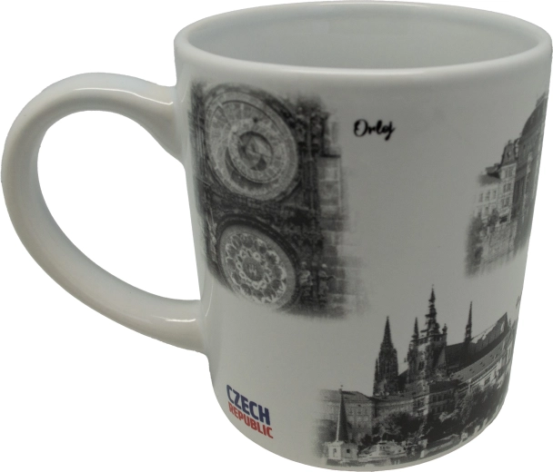Weißer Keramikbecher 250 ml TOP PRAHA