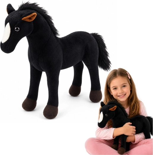 Schwarzes Plüschpferd 40 × 37 cm