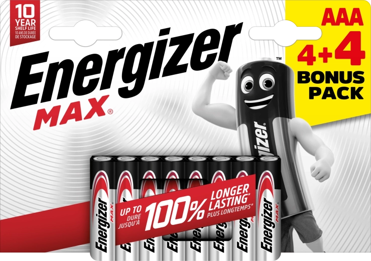 Energizer Max AAA Alkaline-Batterien 8 Stk. (4+4)