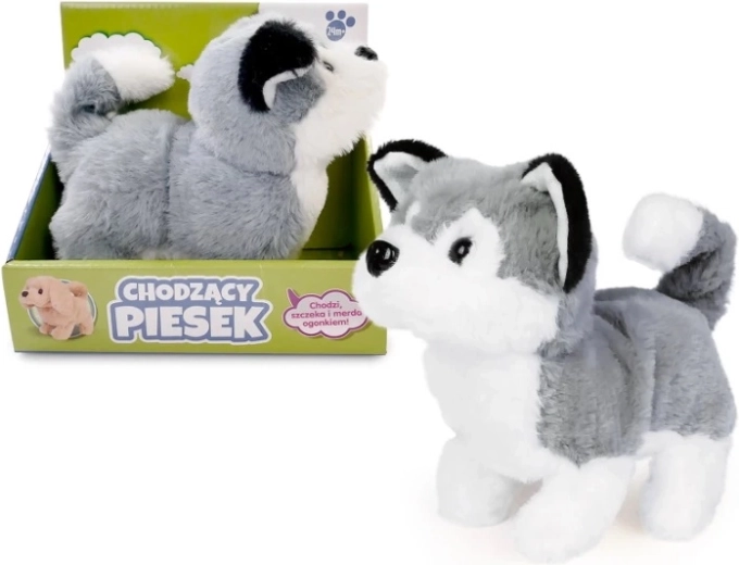 Laufender Plüsch-Husky 15 cm
