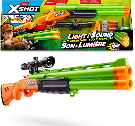 X-SHOT Gewehr mit Zielfernrohr, 6 Schaumstoffgeschosse