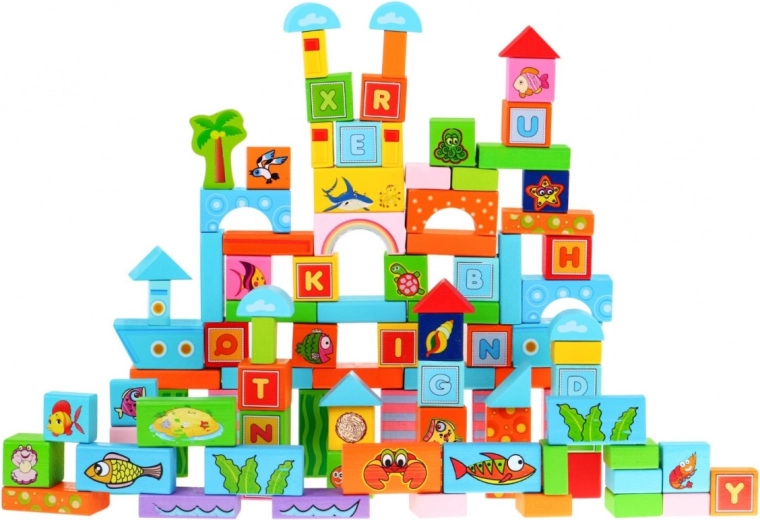 Holzbausteine Ocean – 100 Teile für Kinder ab 3 Jahren