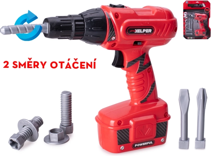 Kinder-Akkubohrer 18 cm mit Rechts-/Linkslauf und Geräuschen