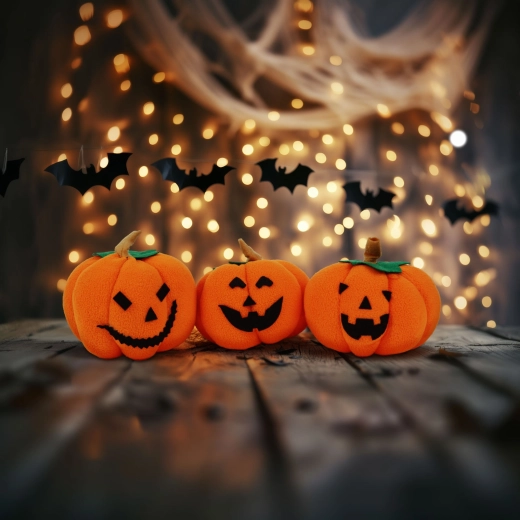Halloween-Textildekoration Kürbis – 1 Stück