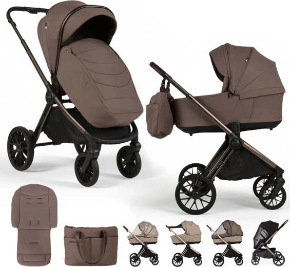 Kombikinderwagen Adamex Bianco New 2 in 1 Chocolate Fango