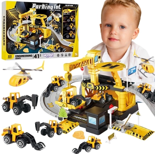 Woopie Bau-Garage und Parkplatz Baumaschinen 41 Teile