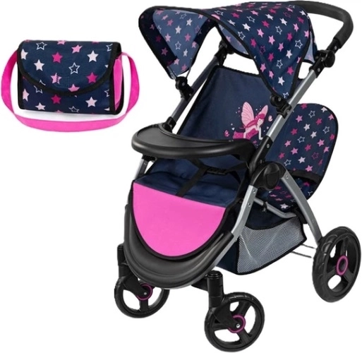 Bayer Zwillings‑Puppenwagen (Twin) mit Tasche