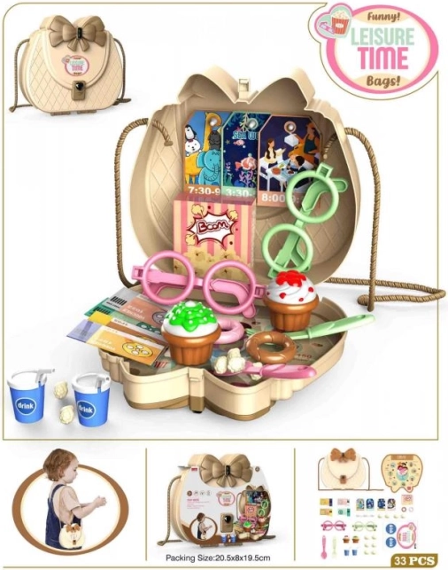 Picknick-Set in Kunststoff-Handtasche