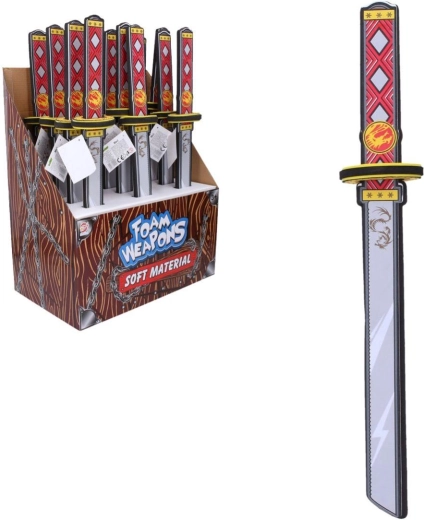 Weiches Schaumstoff-Katana-Schwert mit Aufdruck, 53 cm