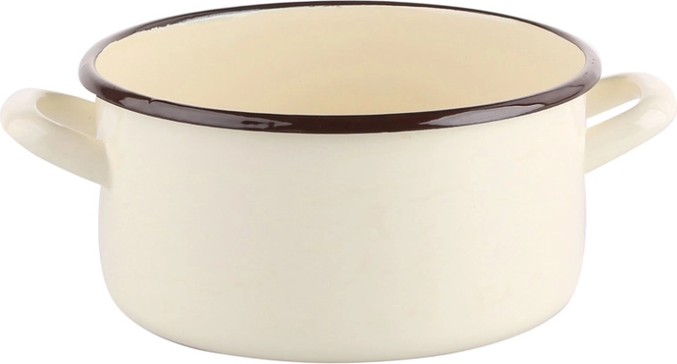 Emaillierter Stieltopf Silesia 2,1 l, 18 cm, cremefarben