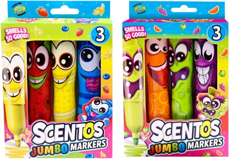 Duftende Filzstifte Scentos Jumbo Funny Face 3 Stück