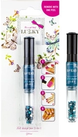 Nagellack und Glitzer hellblau Lukky